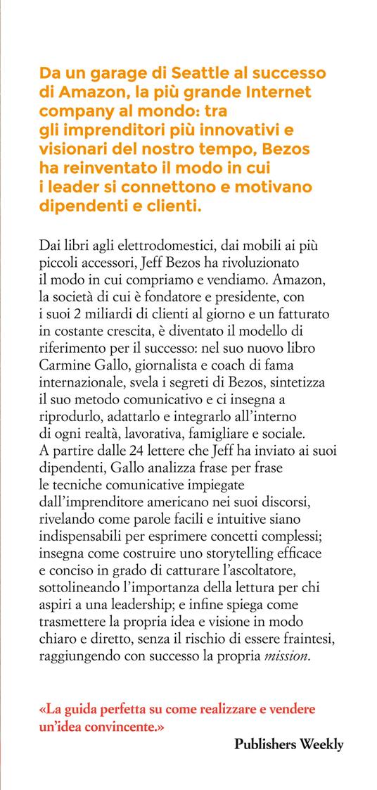 Vendere come Jeff Bezos. Capire e applicare le strategie comunicative che hanno fatto di Amazon la più grande società di commercio dell'era digitale - Carmine Gallo - 2