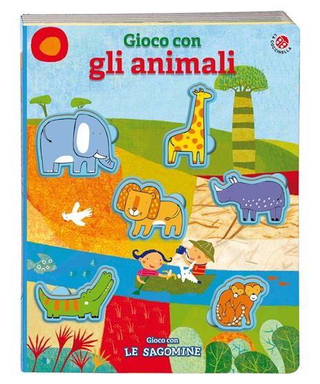 Gioco con gli animali. Ediz. a colori. Con 6 sagome - Francesca Crovara,Gabriele Clima - 2