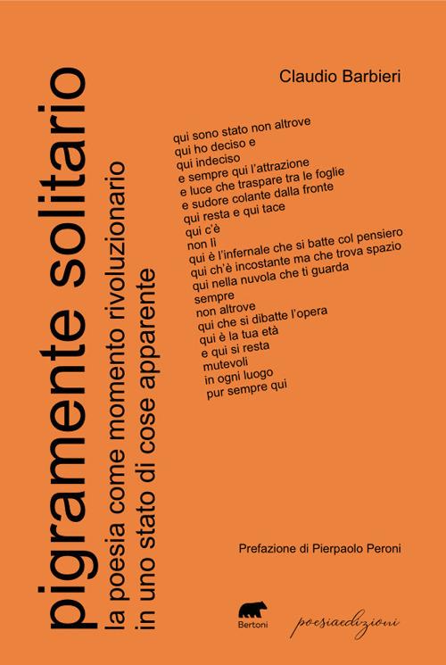 Pigramente solitario. La poesia come momento rivoluzionario in uno stato di cose apparente - Claudio Barbieri - copertina