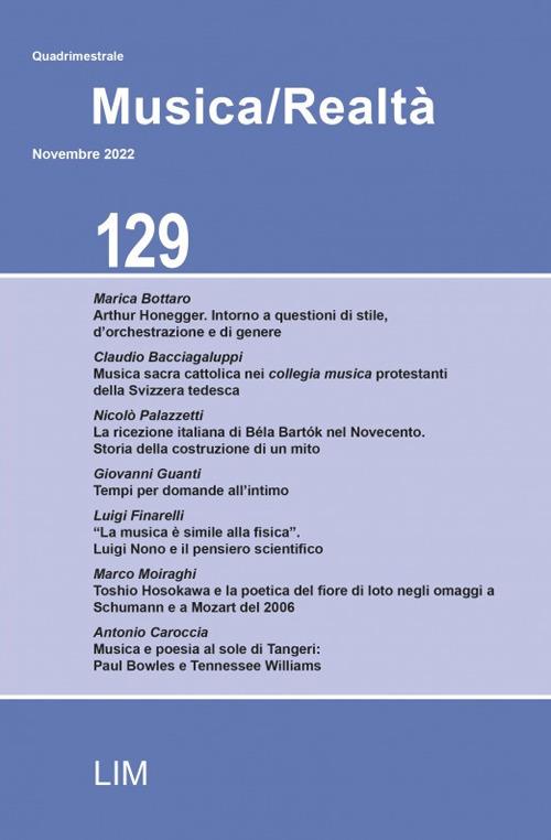 Musica/realtà (2022). Vol. 129 - copertina