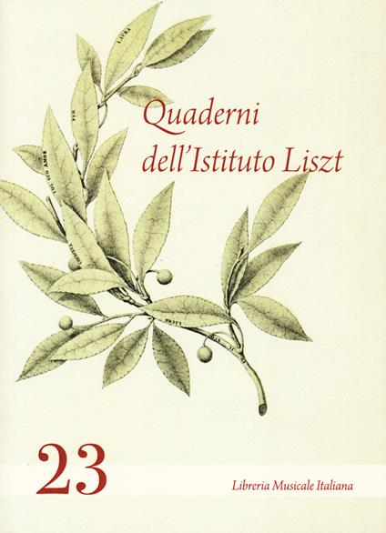 Quaderni dell'Istituto Liszt. Vol. 23 - copertina