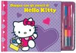 Disegna con gli stencil di Hello Kitty. Con stickers