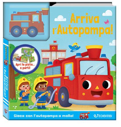 Arriva l'autopompa! Giochi da leggere. Ediz. a colori. Con gadget - copertina