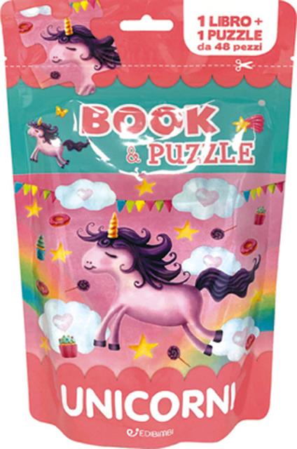 Unicorni. Book&puzzle. Ediz. a colori. Con puzzle da 48 pezzi - copertina