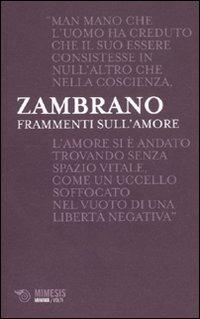 Frammenti sull'amore - María Zambrano - copertina