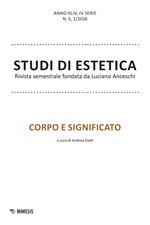Studi di estetica (2016). Vol. 1: Corpo e significato.