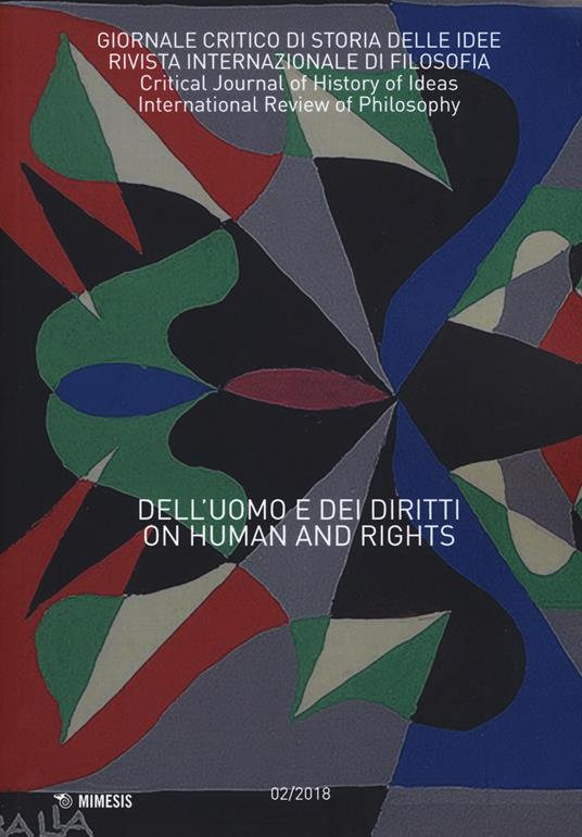 Giornale critico di storia delle idee (2018). Vol. 2: Dell'uomo e dei diritti-On human and rights. - copertina