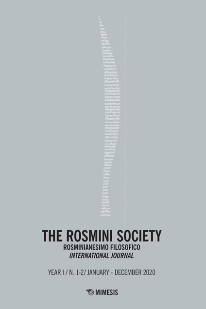 The Rosmini society. Rosminianesimo filosofico international journal (2020). Vol. 1-2 - V.V.A.A. - ebook