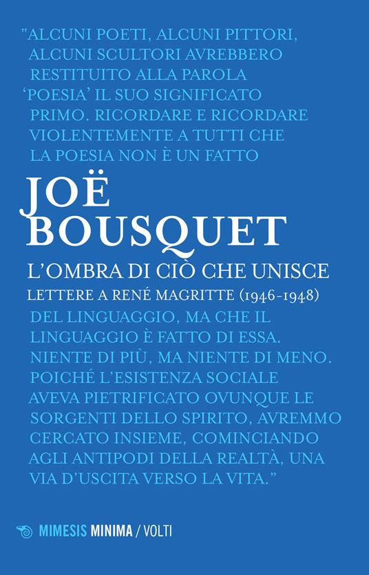 L' ombra di ciò che unisce. Lettere a René Magritte (1946-1948) - Joë Bousquet - copertina