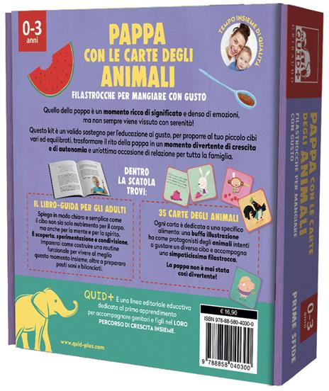 Pappa con le carte degli animali. Filastrocche per mangiare con gusto. Ediz. a colori. Con 35 carte. Con libro-guida riservato agli adulti - Barbara Franco,Verdiana Ramina - 2