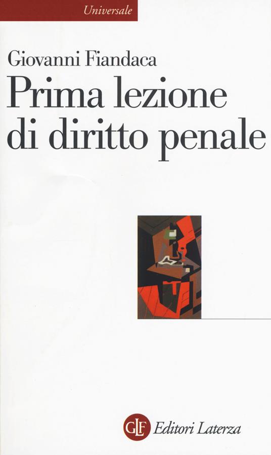 Prima lezione di diritto penale - Giovanni Fiandaca - copertina