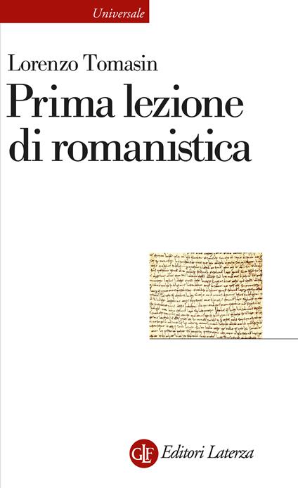 Prima lezione di romanistica - Lorenzo Tomasin - copertina