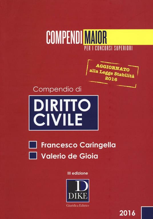 Compendio di diritto civile - Francesco Caringella,Valerio De Gioia - copertina