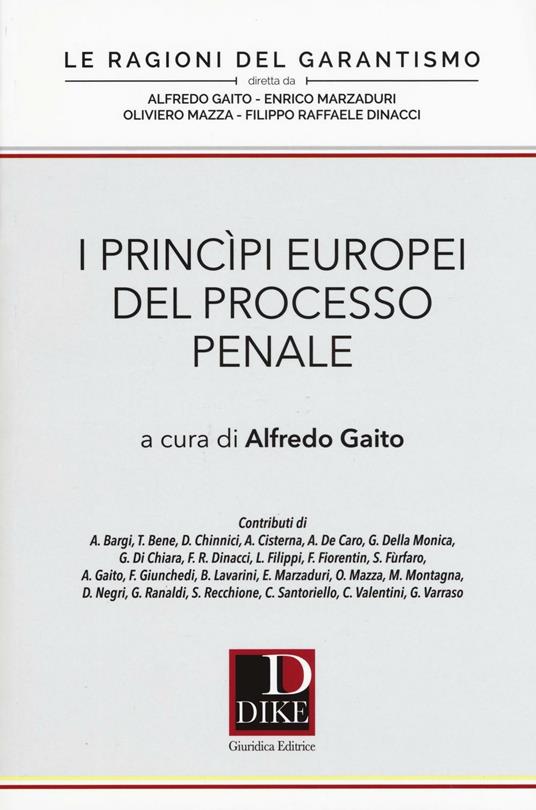 I principi europei del processo penale - copertina