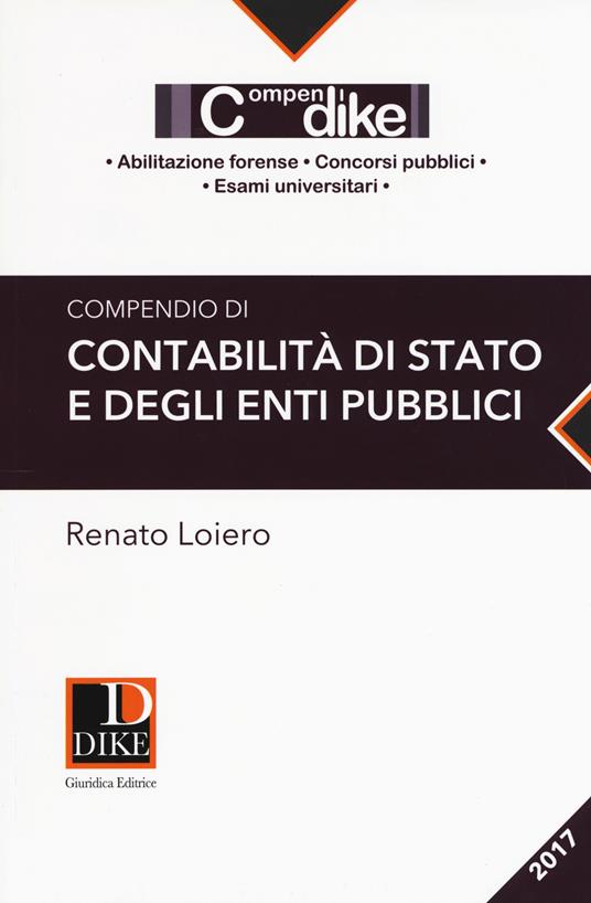 Compendio di contabilità di Stato e degli enti pubblici - Renato Loiero - copertina