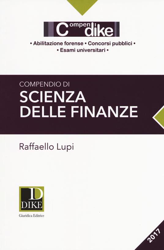 Compendio di scienza delle finanze - Raffaello Lupi - copertina