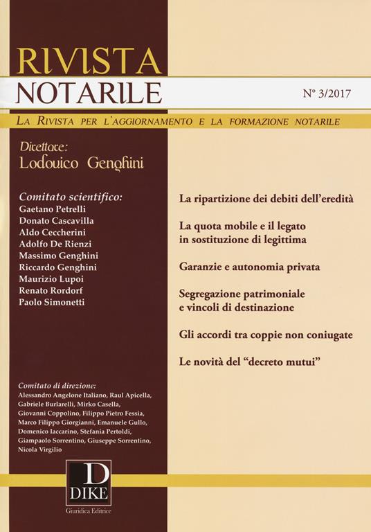 Rivista notarile (2017). Vol. 3 - copertina