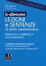 Ultimissime lezioni e sentenze di diritto amministrativo