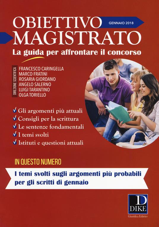 Obiettivo magistrato. La guida per affrontare il concorso (2018). Vol. 1: Gennaio. - copertina