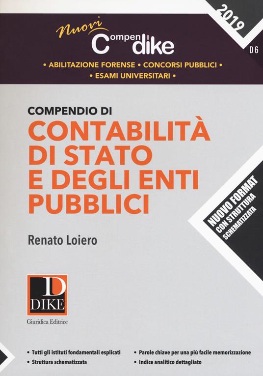 Compendio di contabilità di Stato e degli enti pubblici - Renato Loiero - copertina