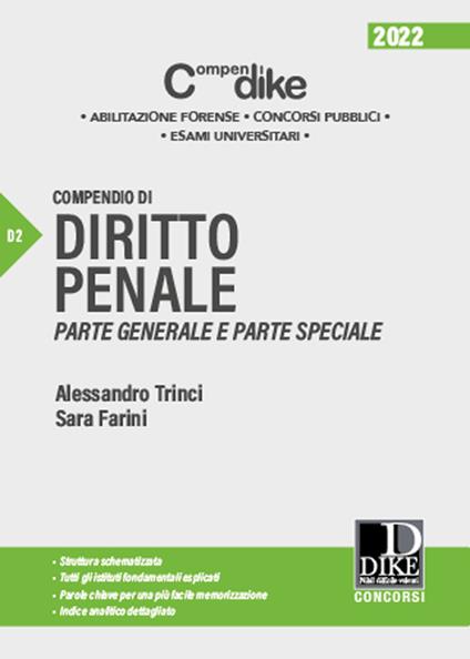 Compendio di diritto penale. Parte generale e parte speciale. Minor - Alessandro Trinci,Sara Farini - copertina