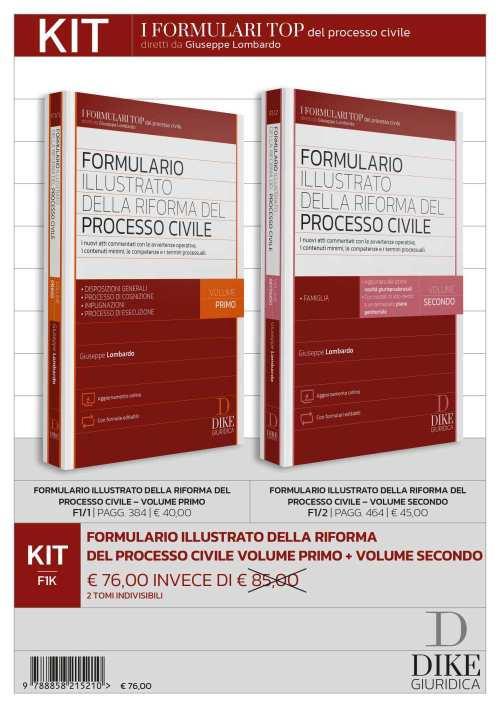 Kit Formulario illustrato della riforma del processo civile. Con aggiornamento online. Vol. 1-2 - Giuseppe Lombardo - copertina