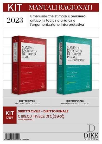 Kit manuali ragionati Civile e Penale. Con aggiornamento online - Francesco Caringella,Angelo Salerno - copertina