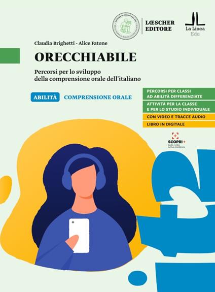 Orecchiabile. Percorsi per lo sviluppo della comprensione orale dell'italiano. Livello A2-B1 - Claudia Brighetti,Alice Fatone - copertina