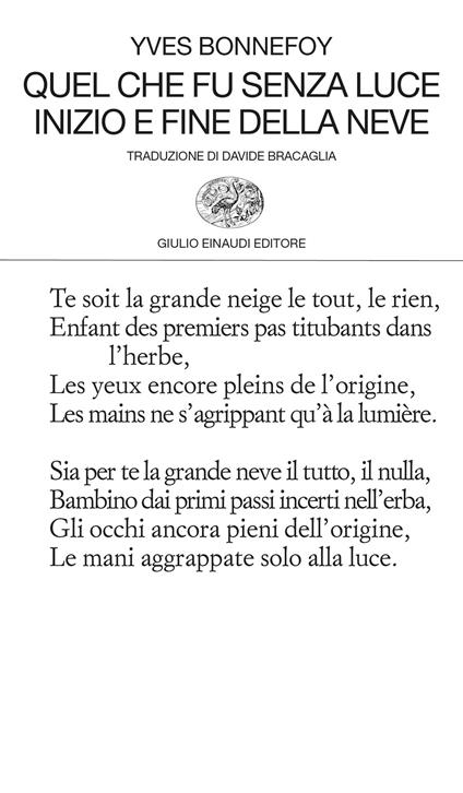 Quel che fu senza luce. Inizio e fine della neve - Yves Bonnefoy,Davide Bracaglia - ebook