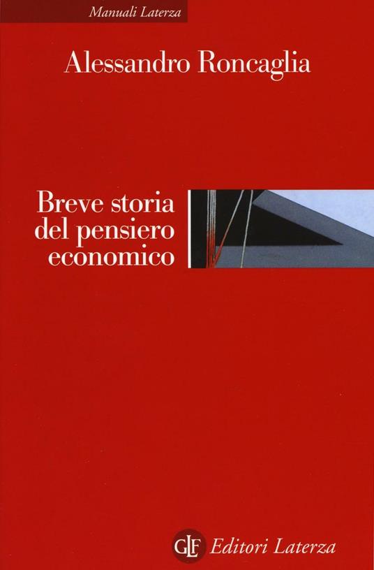 Breve storia del pensiero economico - Alessandro Roncaglia - copertina