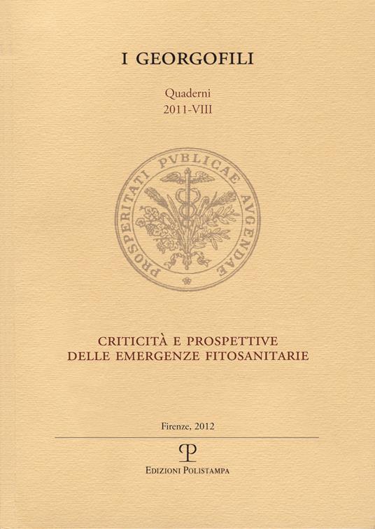 Criticità e prospettive delle emergenze fitosanitarie - copertina