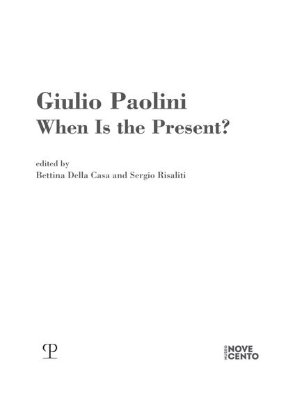 Giulio Paolini. When is the present? - copertina