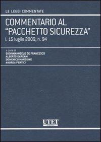 Commentario al «pacchetto sicurezza» - copertina