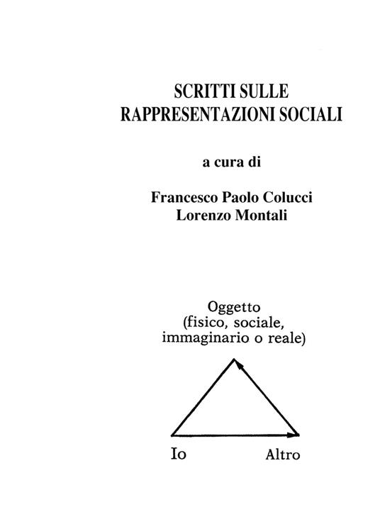 Scritti sulle rappresentazioni sociali - Paolo F. Colucci - copertina