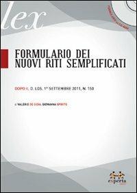 Formulario dei nuovi riti semplificati. Con CD-ROM - Valerio De Gioia,Giovanna Spirito - copertina
