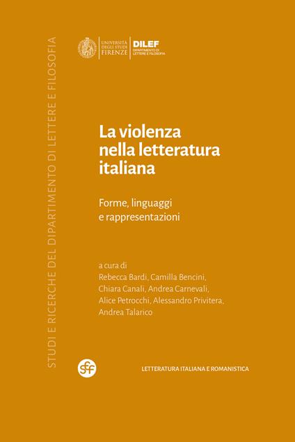 La violenza nella letteratura italiana. Forme, linguaggi e rappresentazioni - copertina