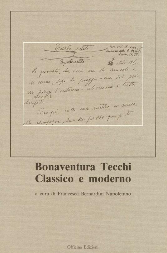 Bonaventura Tecchi classico e moderno - copertina