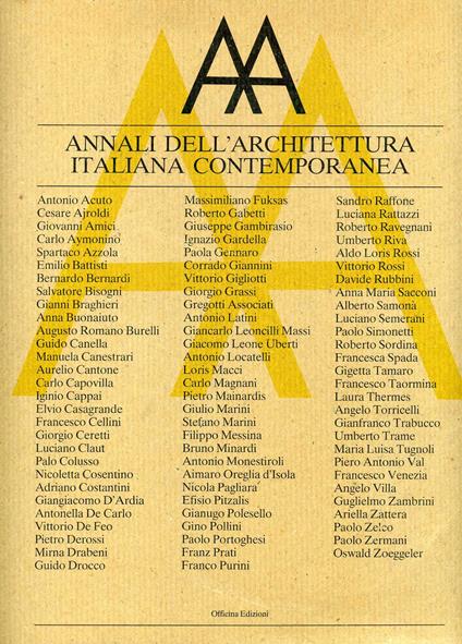 Annali dell'architettura italiana contemporanea (1988-1989) - copertina