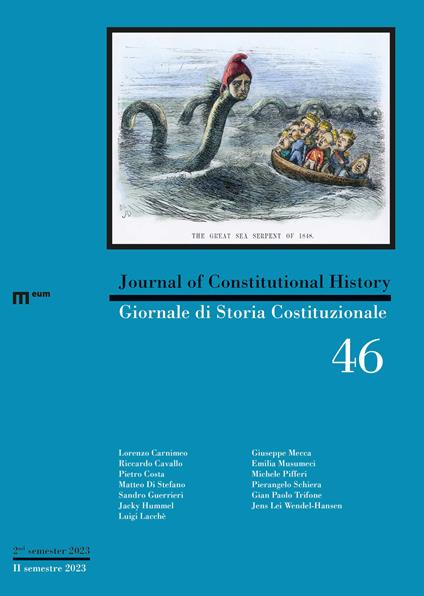 Giornale di storia Costituzionale-Journal of Constitutional history (2023). Ediz. multilingue. Vol. 46 - copertina