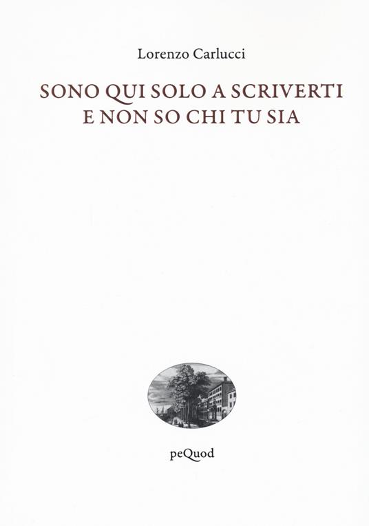 Sono qui solo a scriverti e non so chi tu sia - Lorenzo Carlucci - copertina