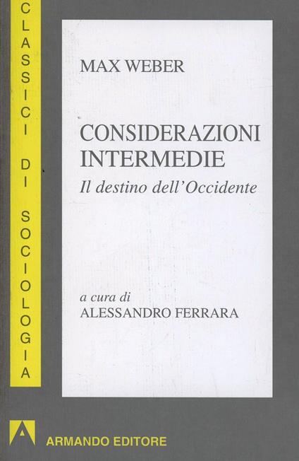 Considerazioni intermedie. Il destino dell'Occidente - Max Weber - copertina