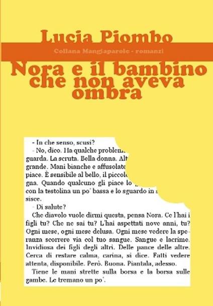 Nora e il bambino che non aveva ombra - Lucia Piombo - copertina