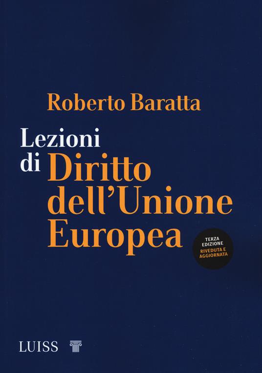 Lezioni di diritto dell'Unione Europea - Roberto Baratta - copertina