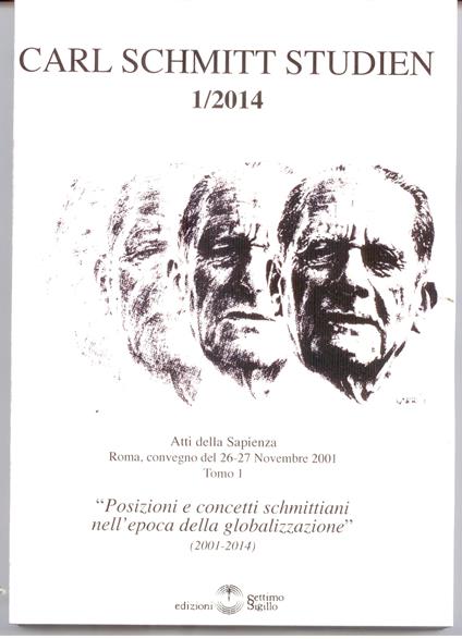 Carl Schmitt studien (2014). Ediz. multilingue. Vol. 1 - copertina