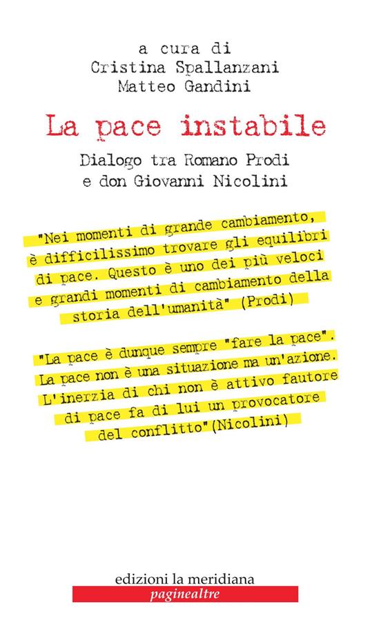 La pace instabile. Dialogo tra Romano Prodi e don Giovanni Nicolini - copertina