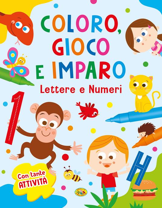 Lettere e numeri. Coloro, gioco e imparo. Ediz. a colori - copertina