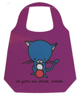 Borsa Un gatto non chiede, prende. Fucsia