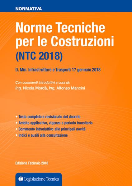 NTC 2018. D. min. infrastrutture e trasporti 17 gennaio 2018 - copertina