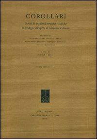 Corollari. Scritti di antichità etrusche e italiche in omaggio all'opera di Giovanni Colonna. Ediz. italiana, francese e inglese - copertina