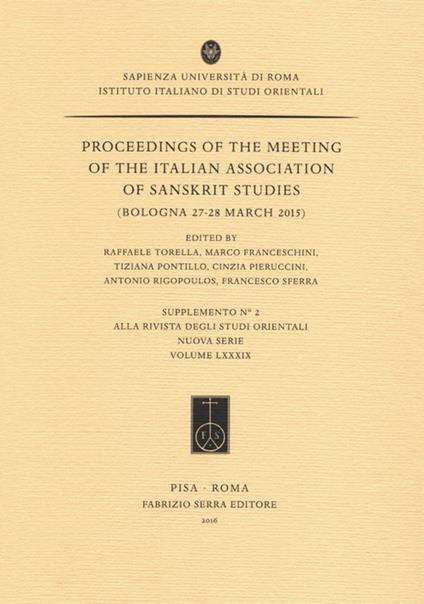 Proceedings of the meeting of the Italian Association of Sanskrit Studies (Bologna, 27-28 marzo 2015) - copertina